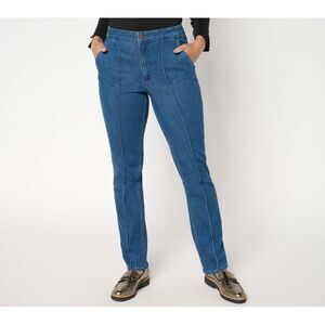 Fashion Women's Plus Sz Pants 18 Pintuck Straight Leg Jean Blue A677513